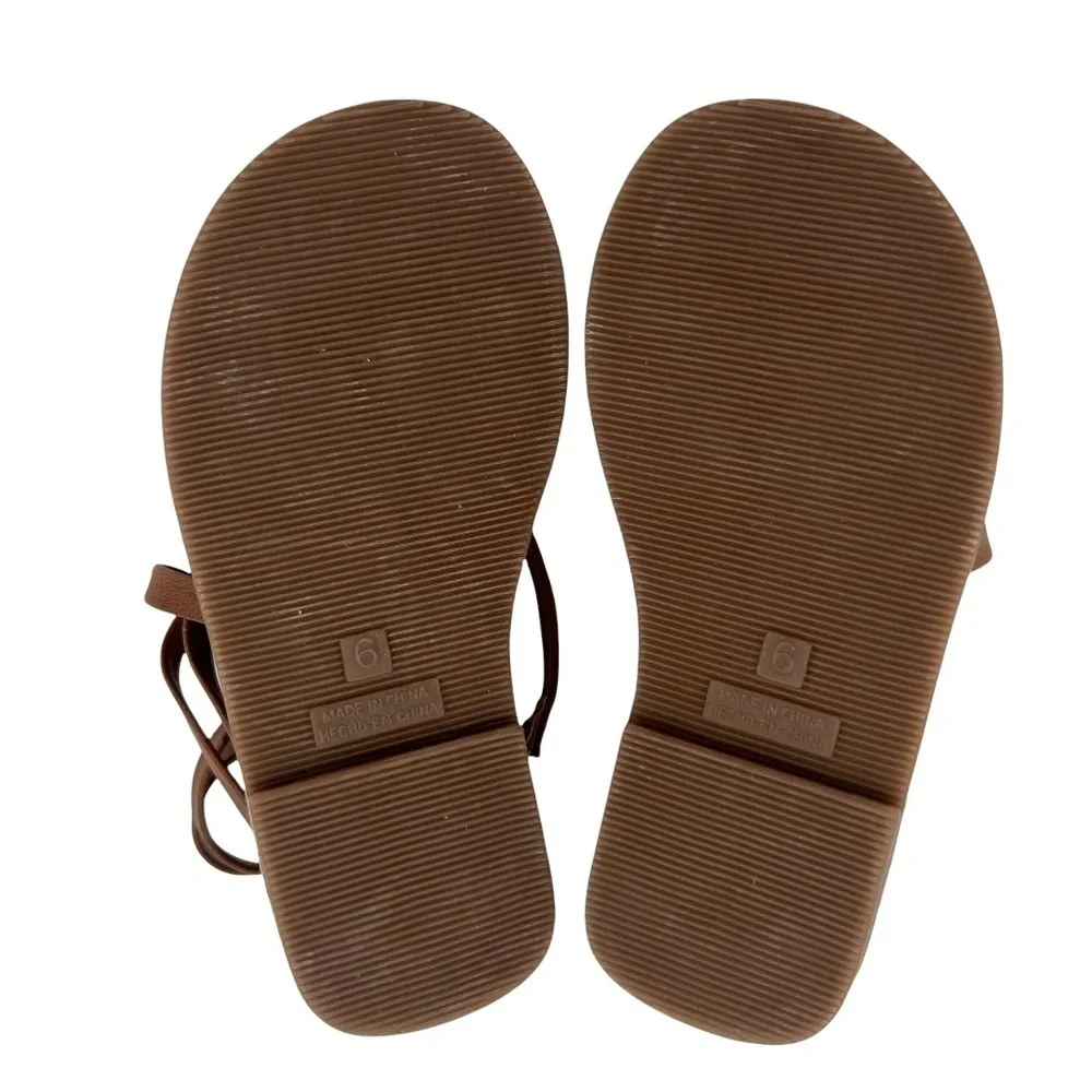 Old Navy Brown Strappy Gladiator Flat Sandals Size 6 Girl's